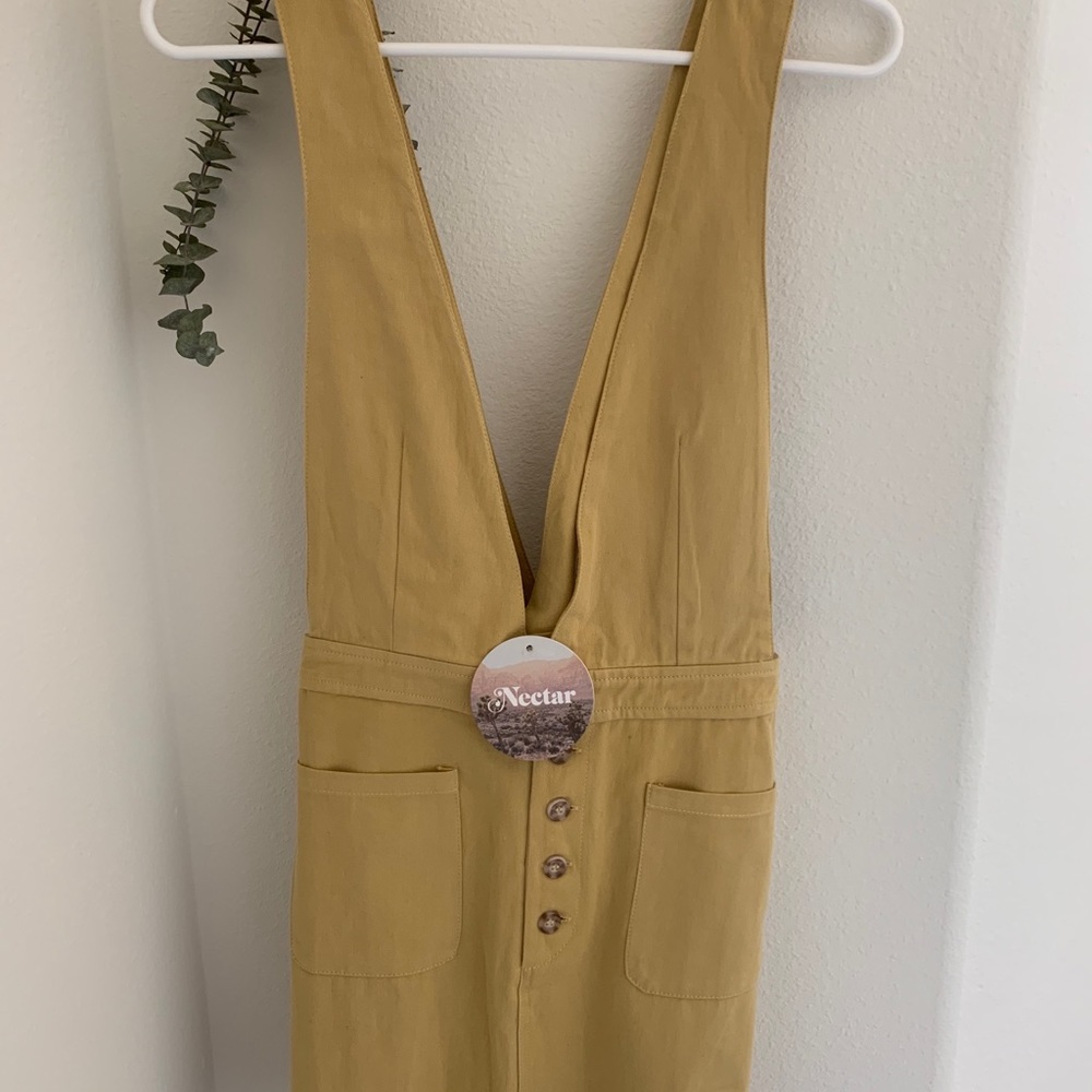 NWT! Nectar Clothing Mustard Colored Overall/Skirt Dress